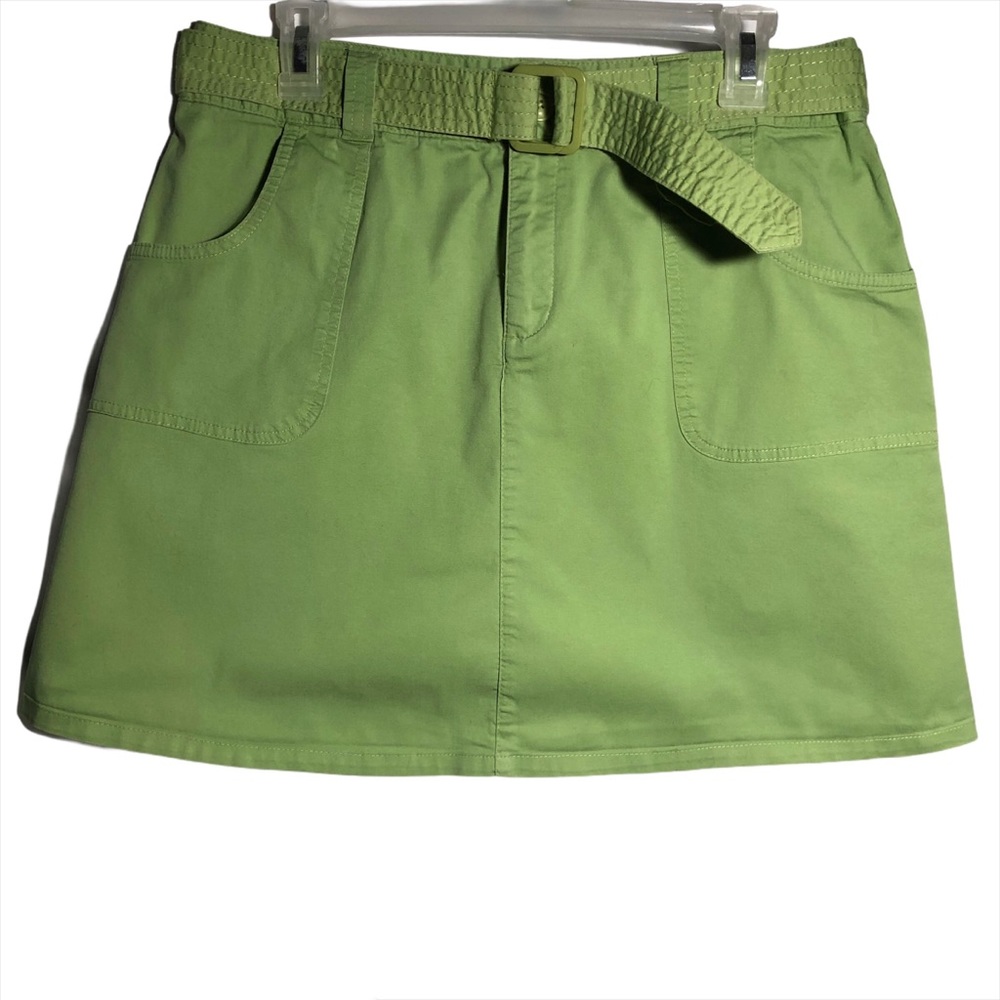 White Stag cotton/spandex belted skirt green Sz 10